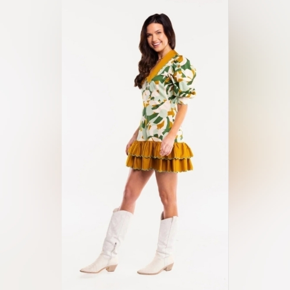 Alden adair Piper scalloped, ruffled mini dress. - Picture 9 of 12